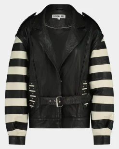 Discount STIEGLITZ Leather Gael Biker Jacket | Black