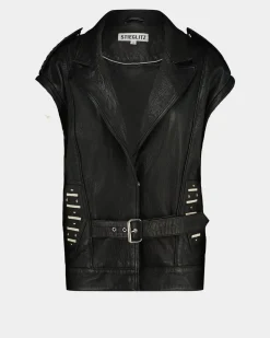 Discount STIEGLITZ Leather Gael Biker Jacket | Black