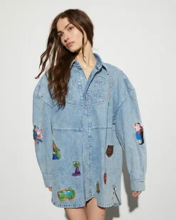 Discount STIEGLITZ Luka Denim Blouse | Denim Blue