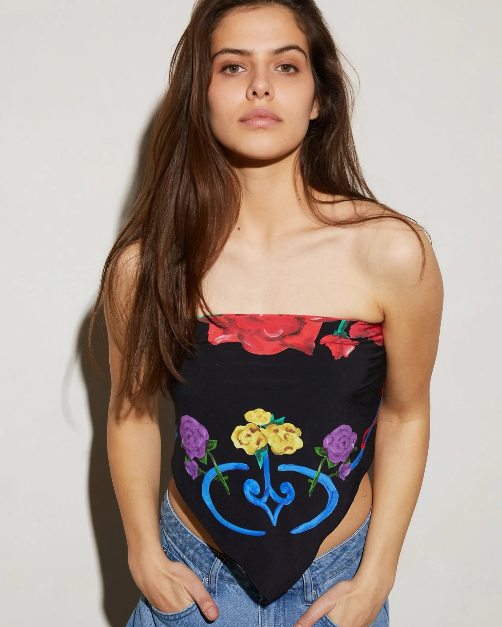 Shop STIEGLITZ Perla Scarf Top | Black