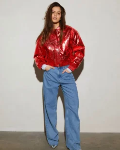 Clearance STIEGLITZ Snake Bomber Jacket | Red