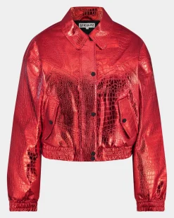 Clearance STIEGLITZ Snake Bomber Jacket | Red
