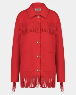 Sale STIEGLITZ Wool Fringe Jacket | Red