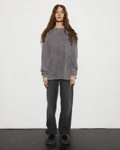 Clearance STIEGLITZ Worn Out Skate Longsleeve | Washed Grey